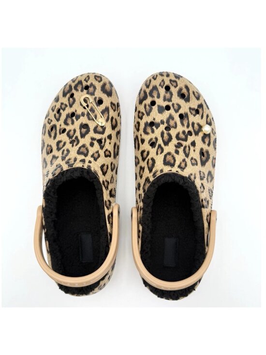 Crocs Classic Lined Clueless Clog Men\'s Size 13 Animal Print Brown Leopard main image 7